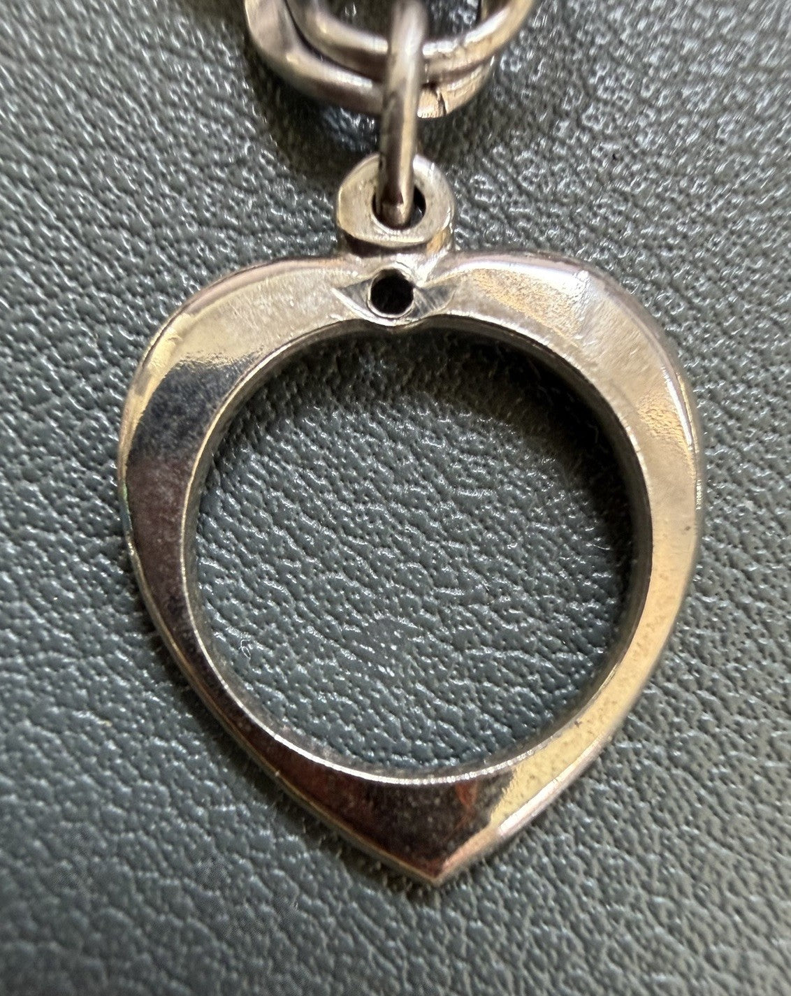 Vintage Sterling Silver 925 Open heart Frame Style Pendant Charm Bracelet
