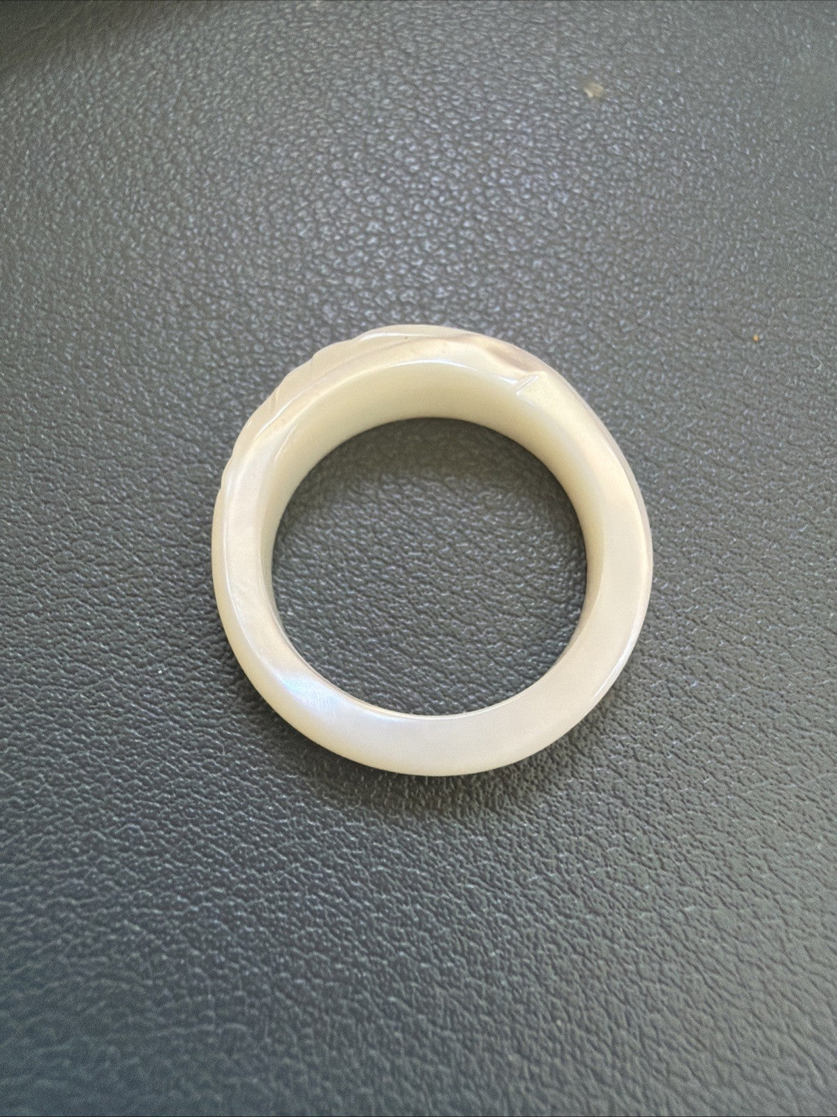 Simple Band Stackable Mother Of Pearl Carved Ring Size 6.25-6.5