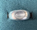 Sterling Silver Moonstone Round Solitaire Ring Thick Solid Band Size 7
