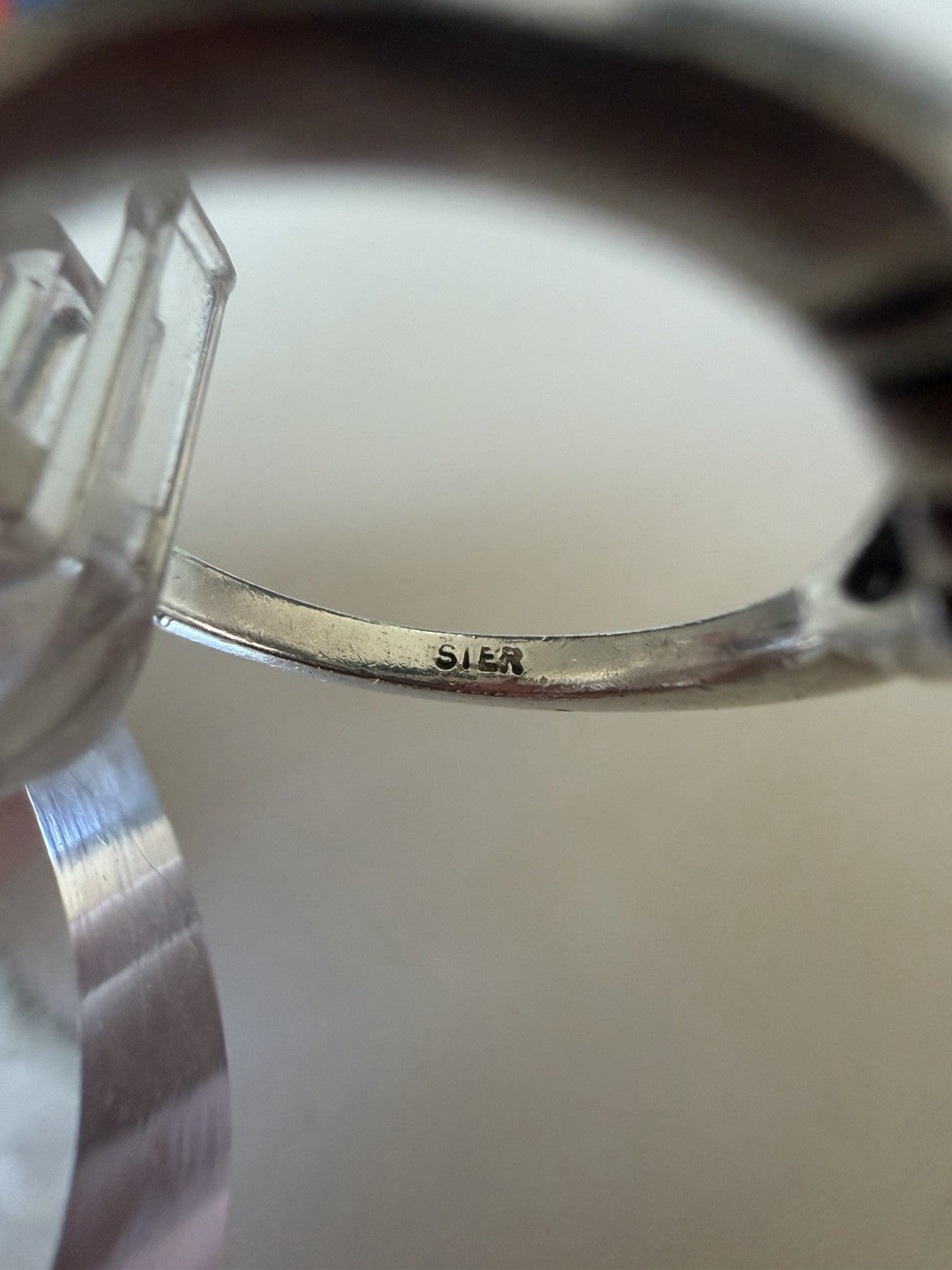 Signed 925 Sterling Silver Scrollwork cross Band Ring Sz 6.25