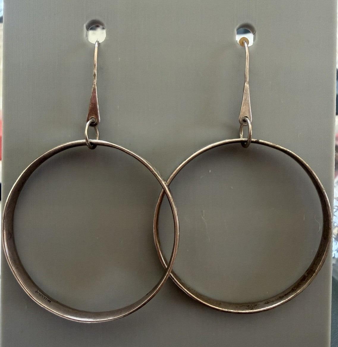 Vintage Silpada Sterling Silver 925 Engraved Etched Hoop Hook Earrings 1.59 in