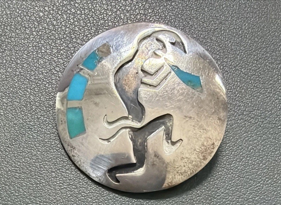 Vtg Sterling (possible EL) Native American Navajo Hopi Kokopelli Pendant/ Brooch