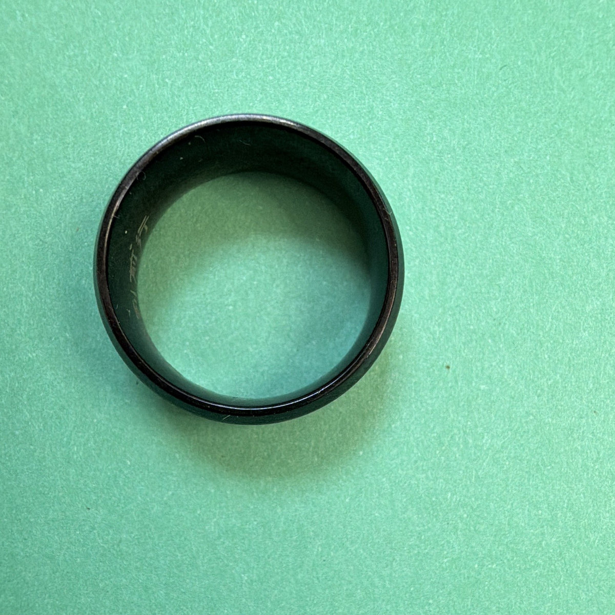 Stainless Steel Black Silver Yin Yang Band Ring Size 8 Signed