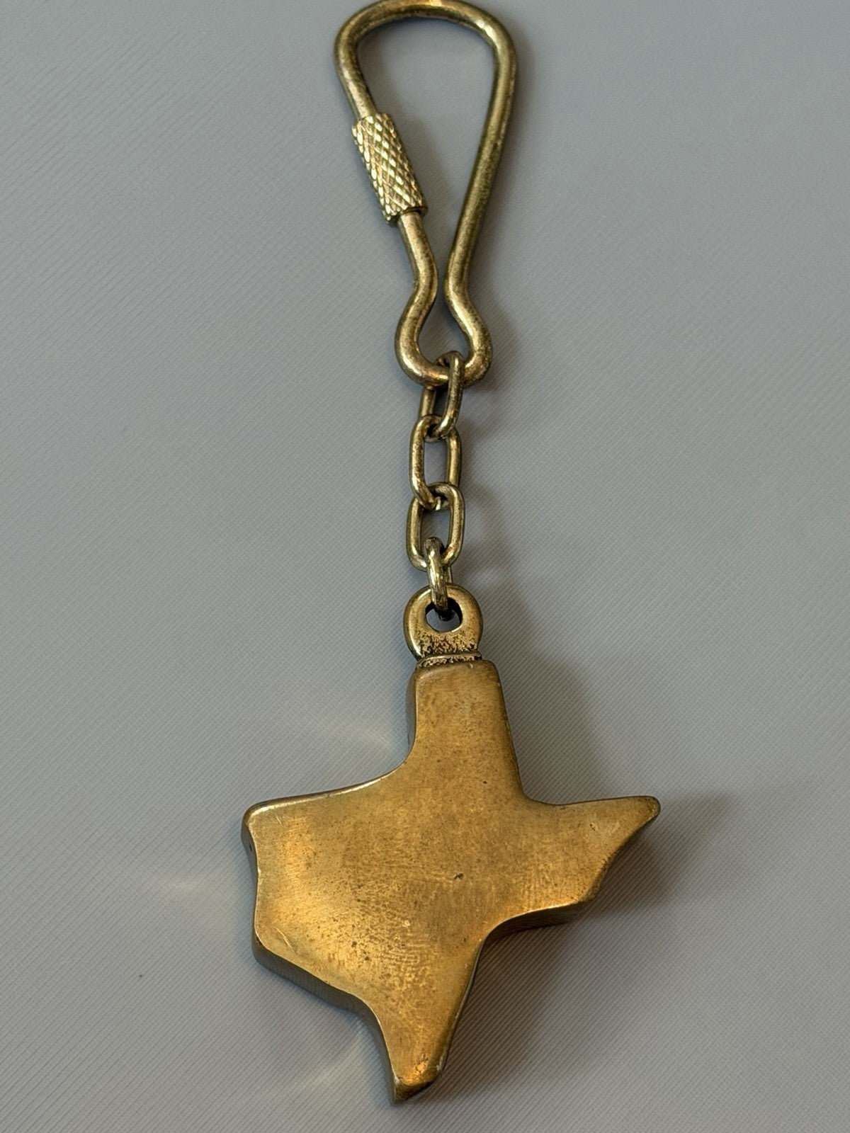 Vintage  TEXAS State Keychain Solid Brass  59g