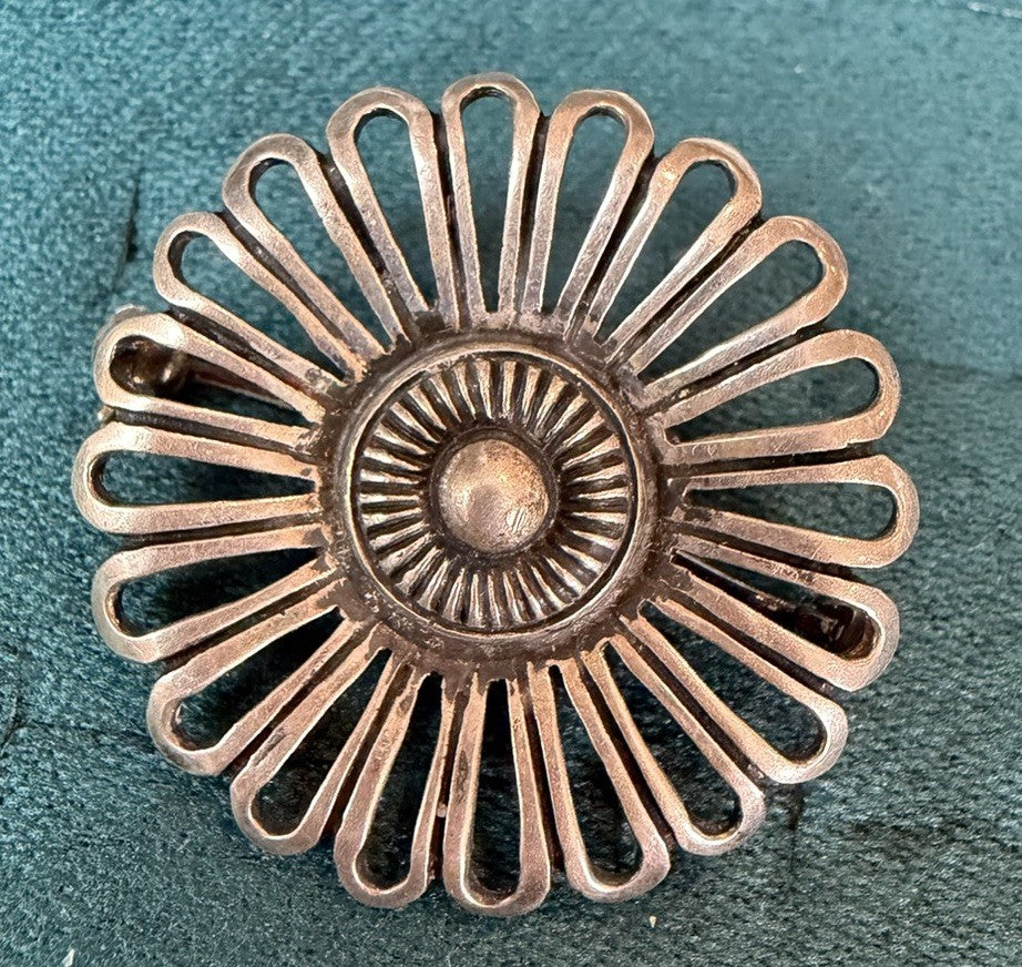 Vintage/antique Brooch Sterling Silver 830 Art Deco Era Filigree Floral  Pin