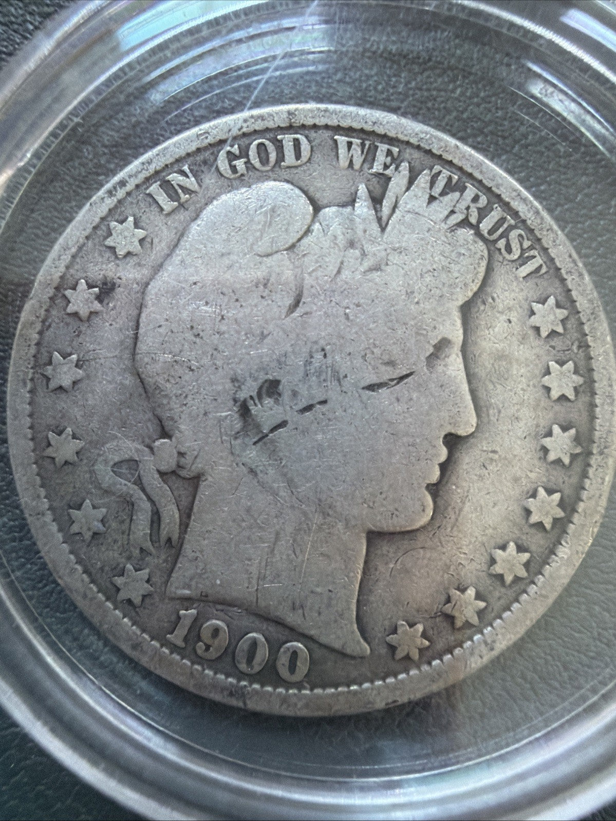 ½ Half Dollar Barber 90% Silver U.S Coin 1900 P Philadelphia 50C As Is W/ Case