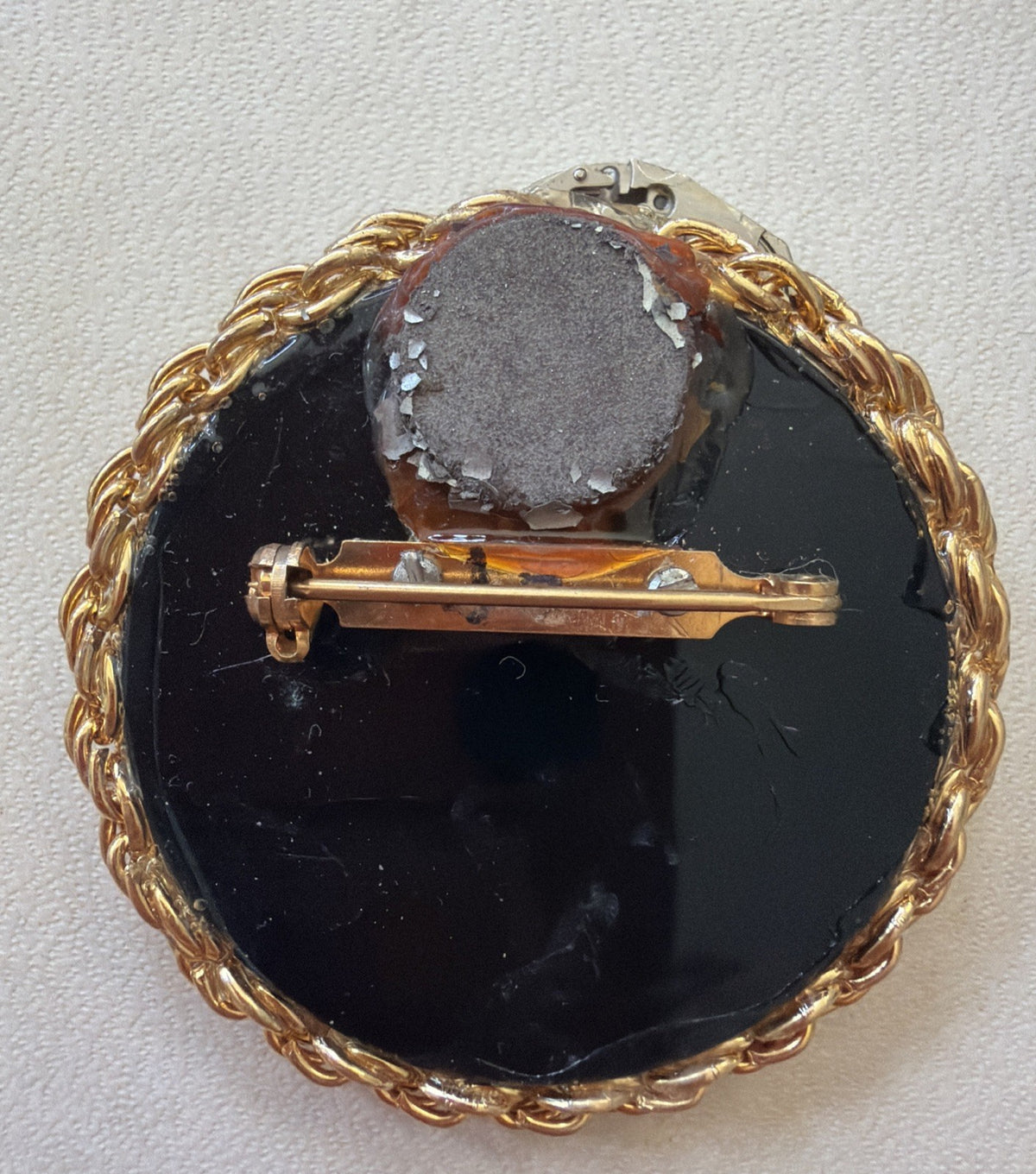 Vintage Handmade Unique Watch Face & Parts Brooch Pin