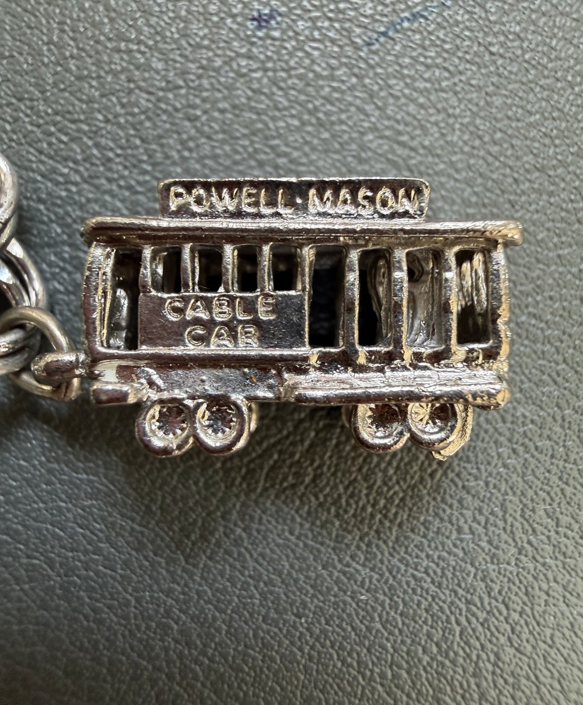 925 Sterling Silver Powell Mason Cable Car Trolley Bracelet Charm San Fran