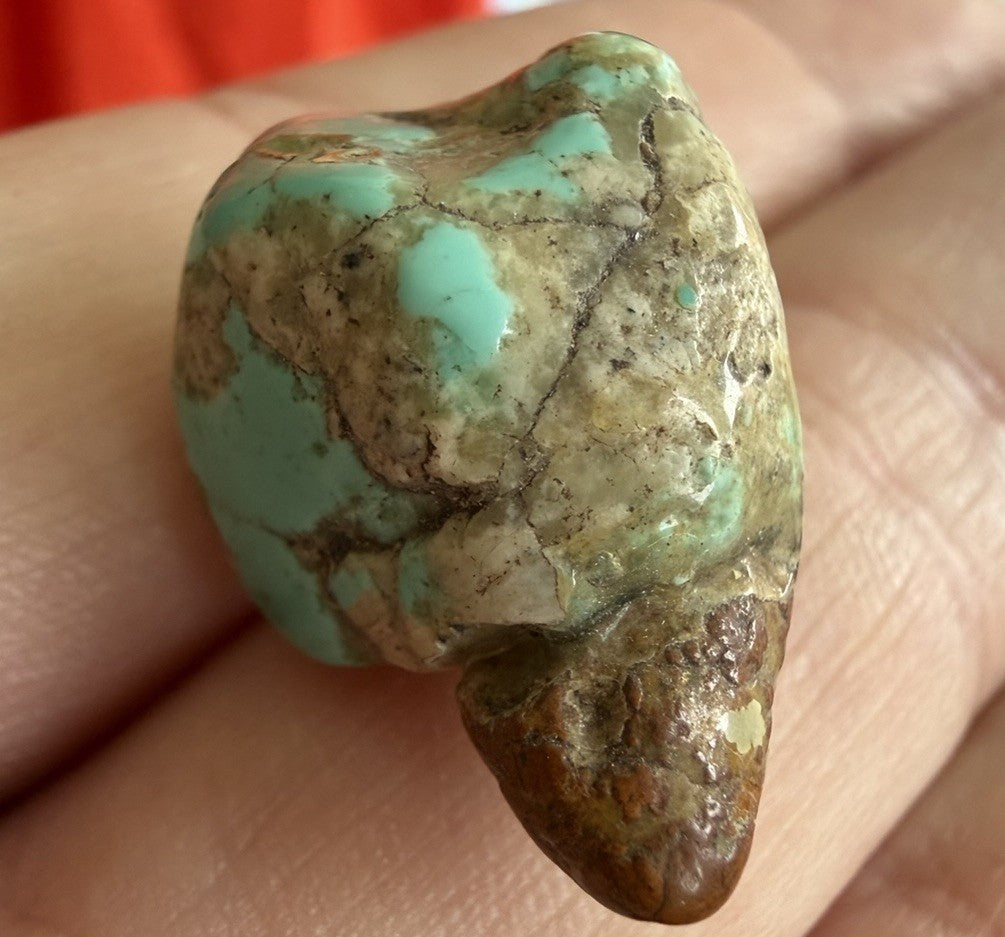 Natural Turquoise Nugget Polished Freeform Specimen 4.2g Blue Green Matrix