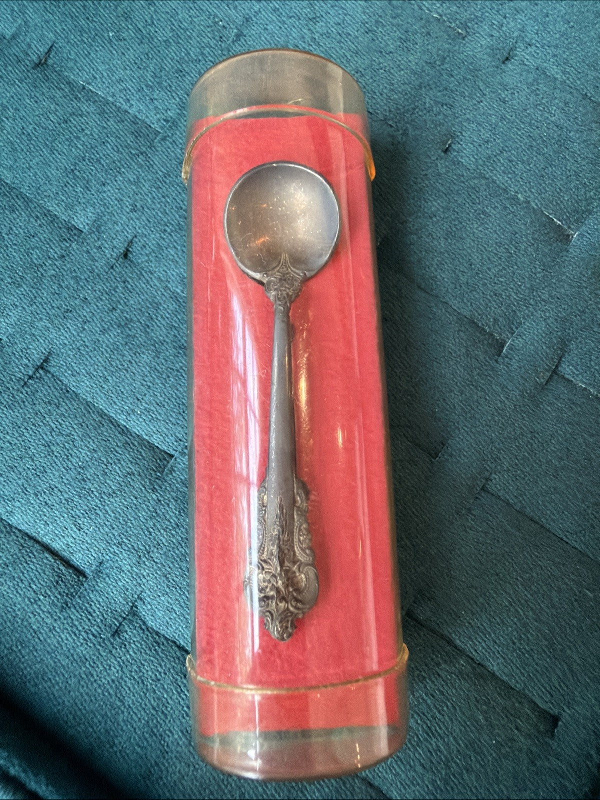 Sterling Silver 925 Vintage Spoon Brooch Pin Floral 5.5g Still In Box 2.2inch