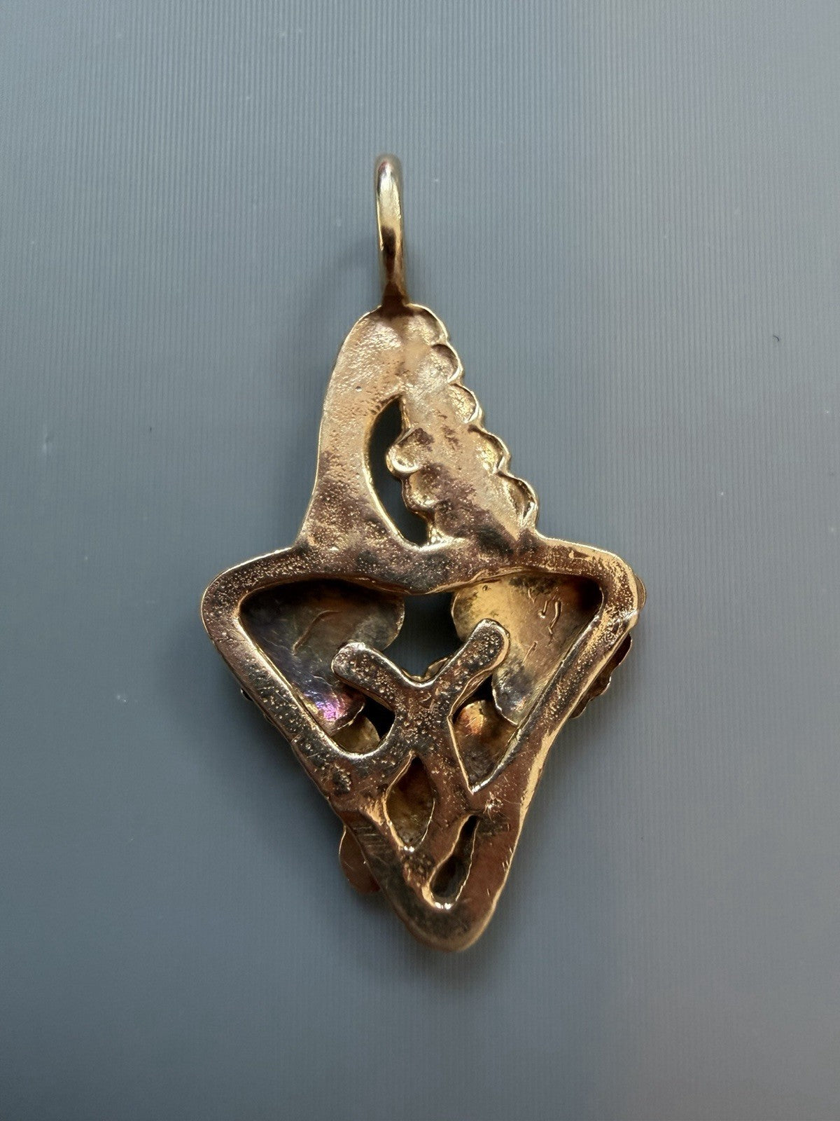 10k Vintage Tri Colored Black Hills Gold Butterfly and leaf PENDANT Or Charm