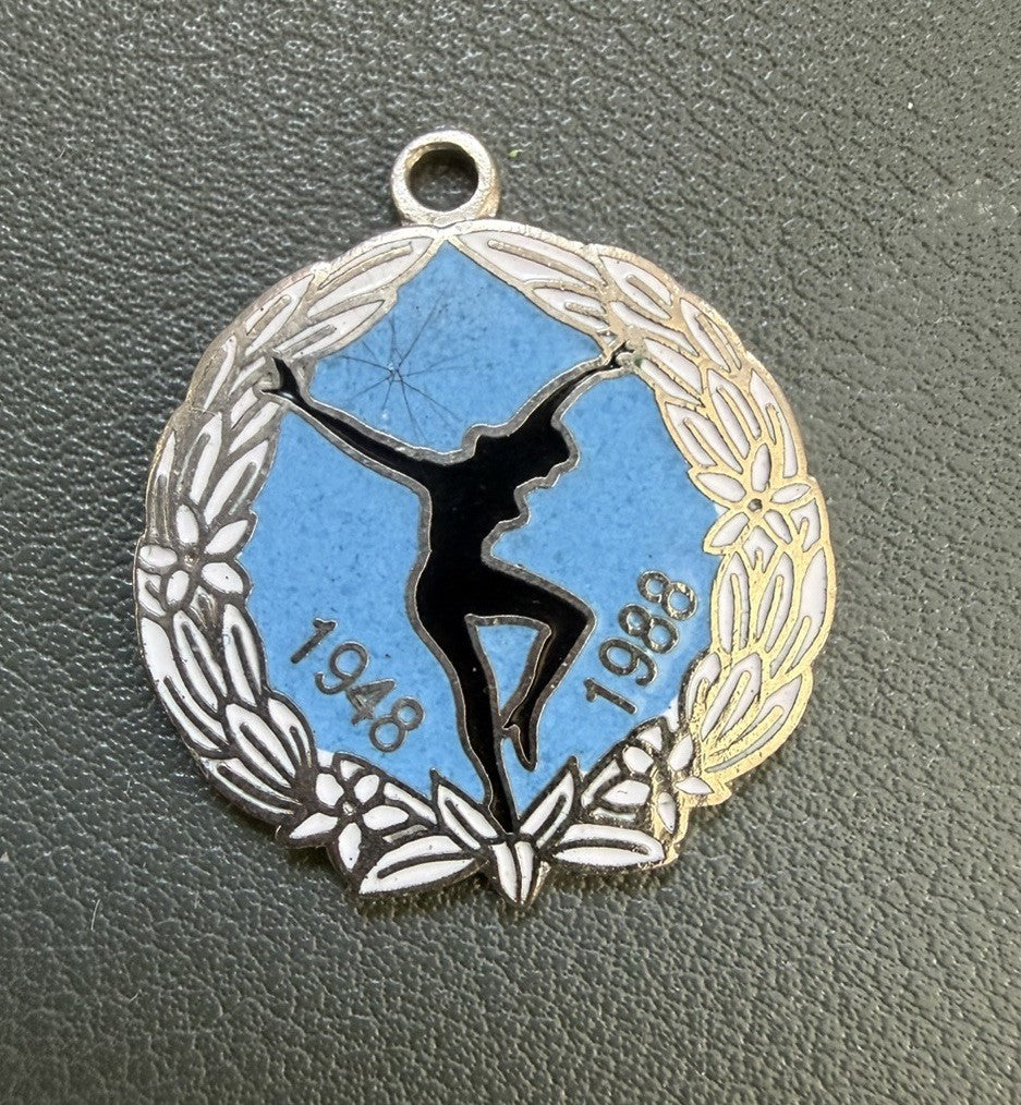 1948-1998 40th Anniversary Tops Club Silver Toned Blue Enamel Charm