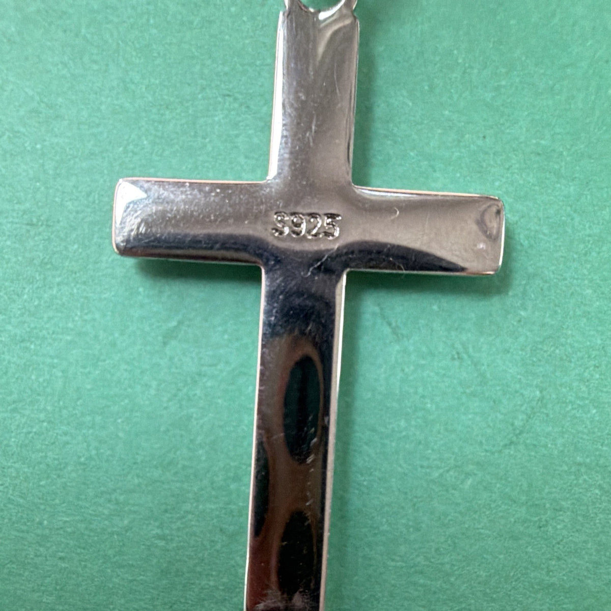 925 Sterling Silver Cross Pendant Charm Religious No Stone Silver 2in