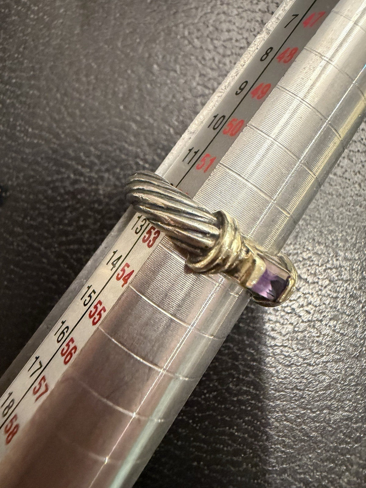 David Yurman Amethyst Classic Cable 14k & 925  14k Perfect Stacking Ring Sz6
