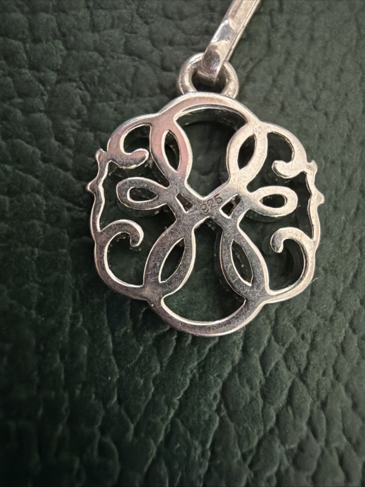 925 Sterling Silver Open Scrollwork Celtic Knot Charm, Pendant
