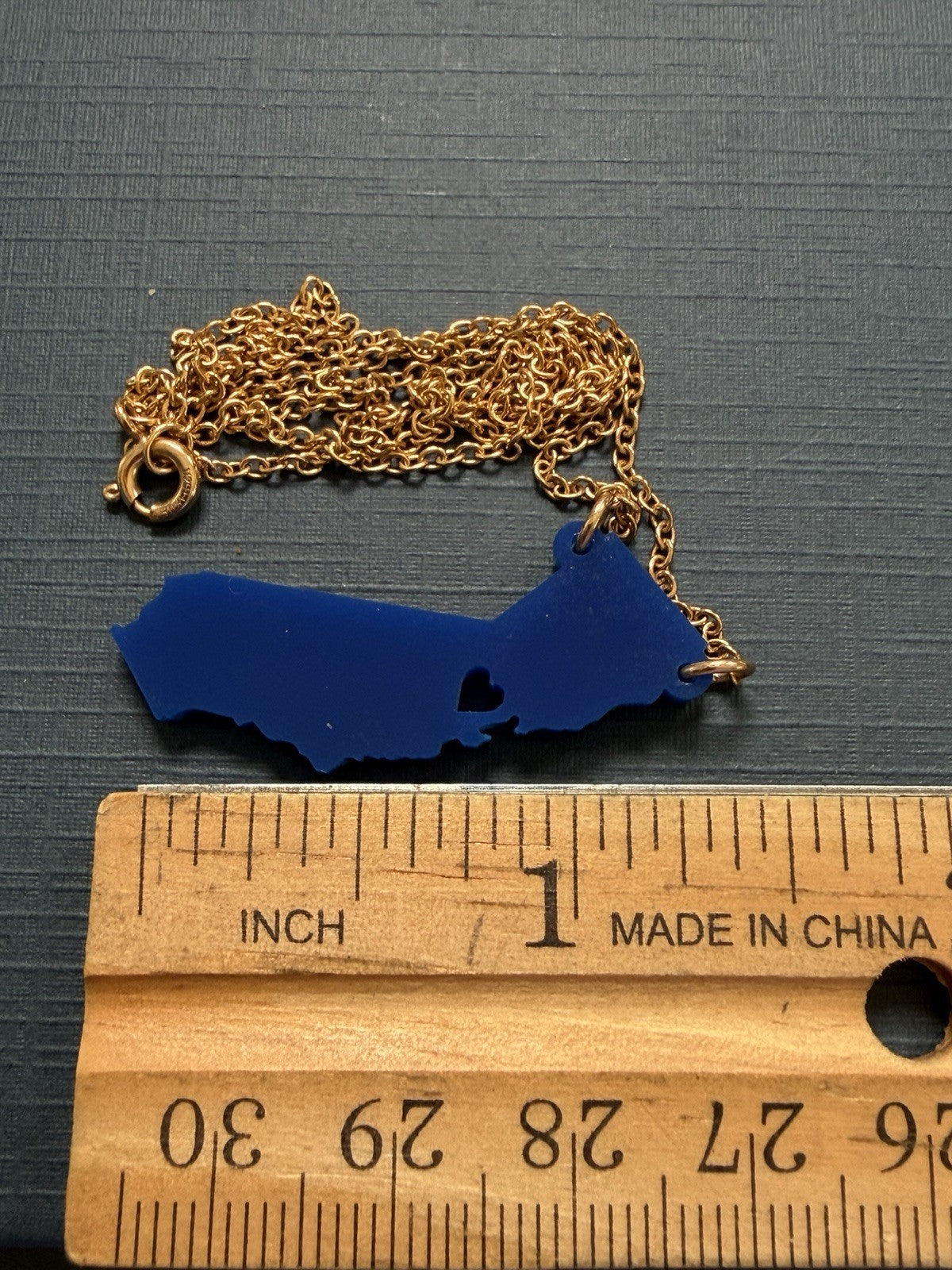 Adorable State Of California Pendant Necklace 14K GF Chain 18inch Chain