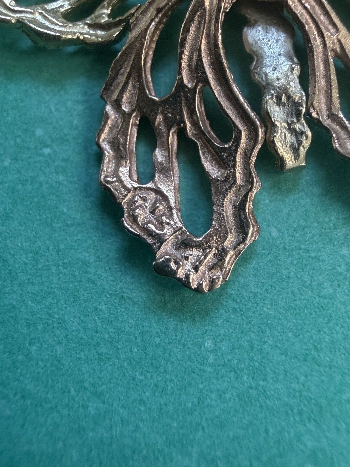 14k Stamped Tri-Color Gold Butterfly Pendant With Stationary Bail .63inchs
