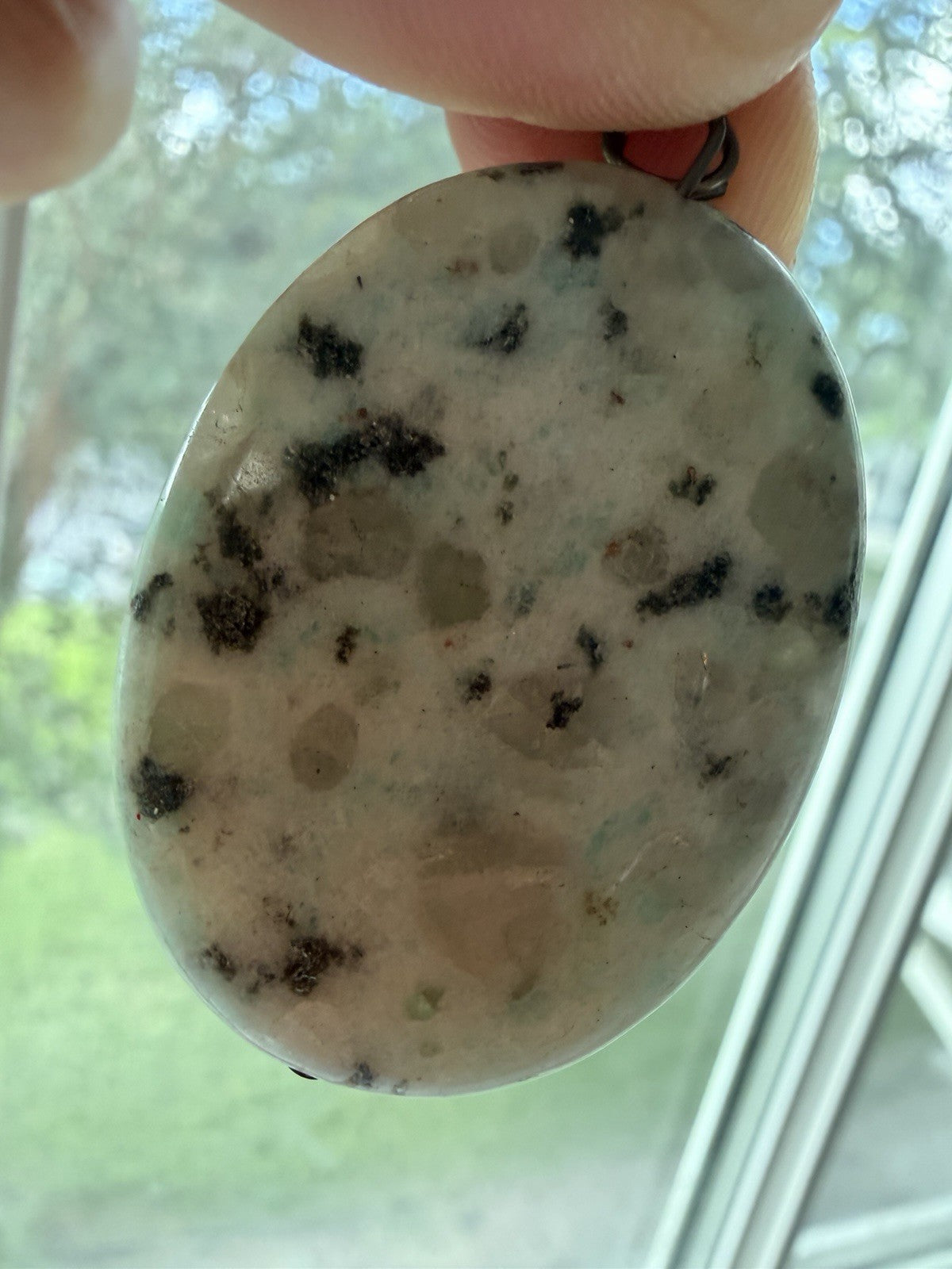 Vintage Kiwi Jasper Pendant Handmade Artisan