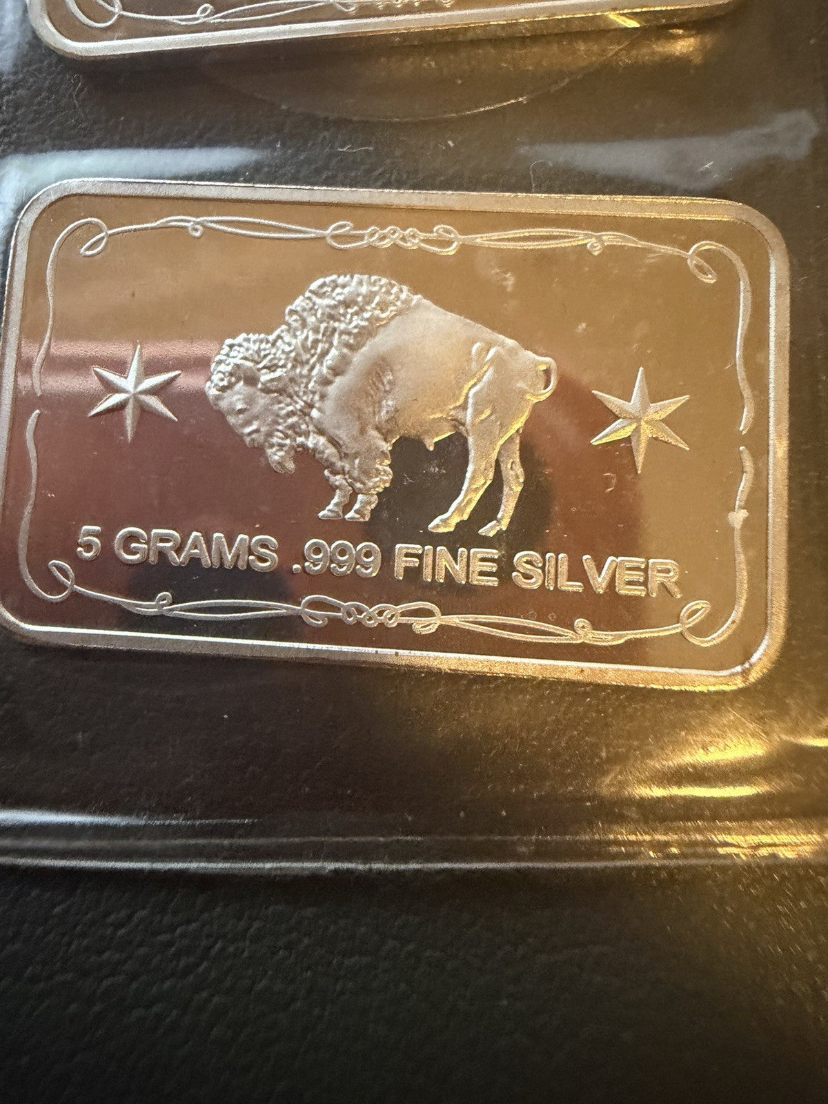 Lot Of  .999 Fine Silver Bars 5 Grams Each Buffalo And Eagle Bullion 10g Total