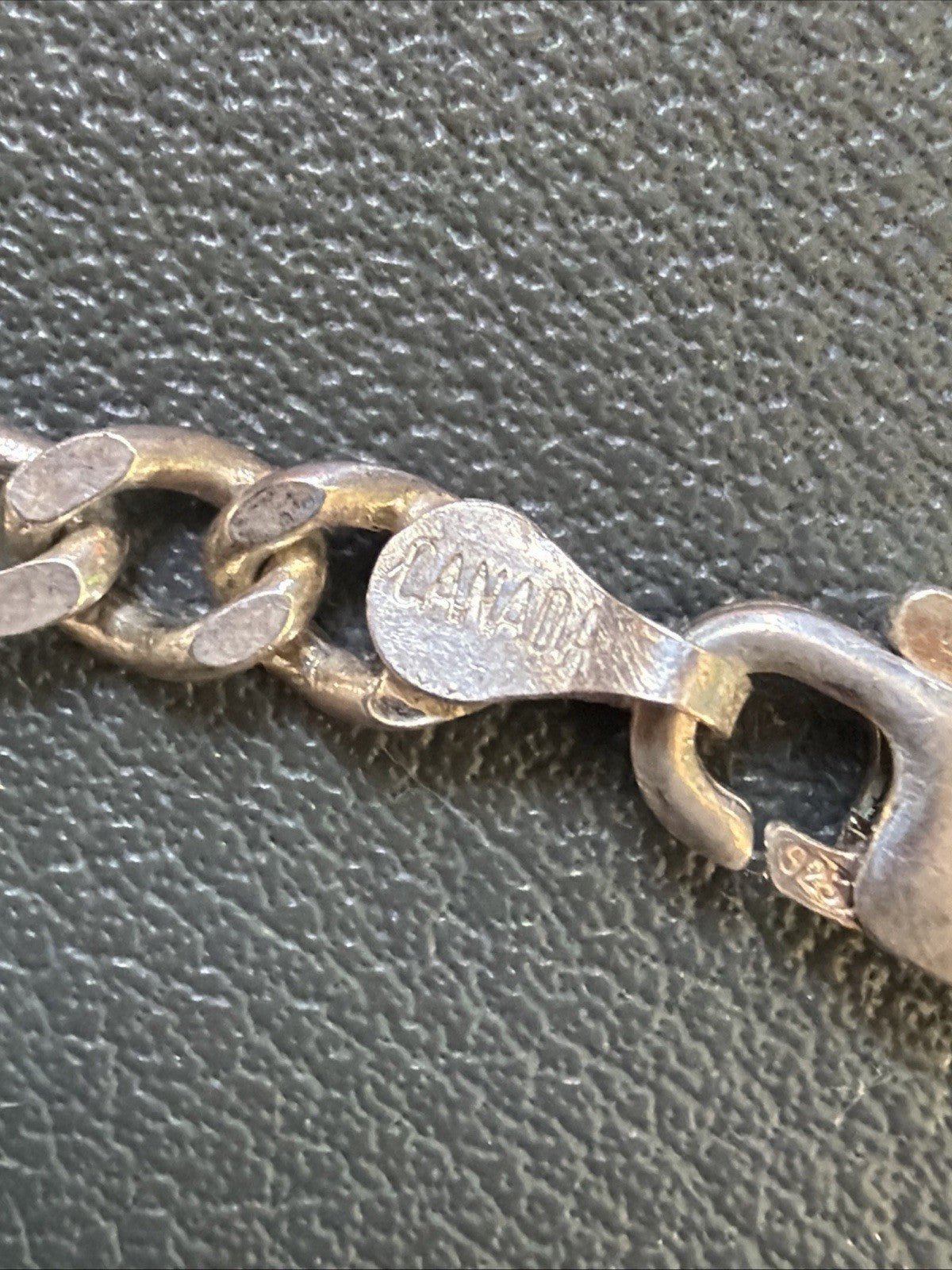 Dainty Made In Canada Figaro Link Chain Bracelet Sterling Silver 925 7.25 Signed