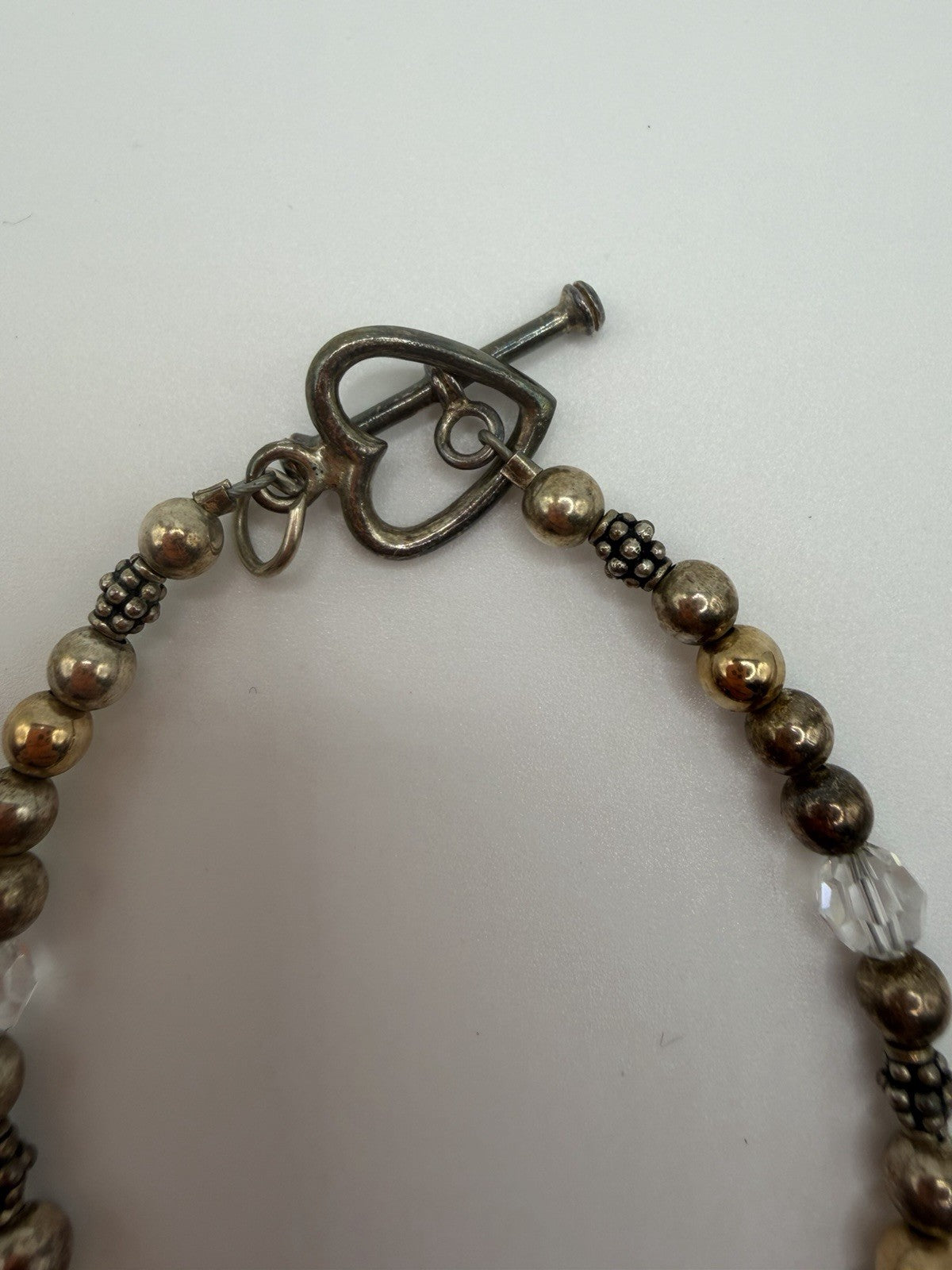 925 STERLING SILVER “#1 Grandma” Heart Bracelet Charm Toggle Gold And Silver