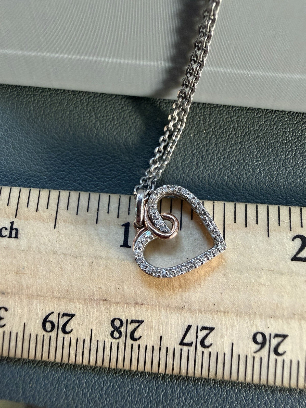 Hallmark Natural Diamond 10k & 925  Heart Pendant, Sterling Silver 18" Chain