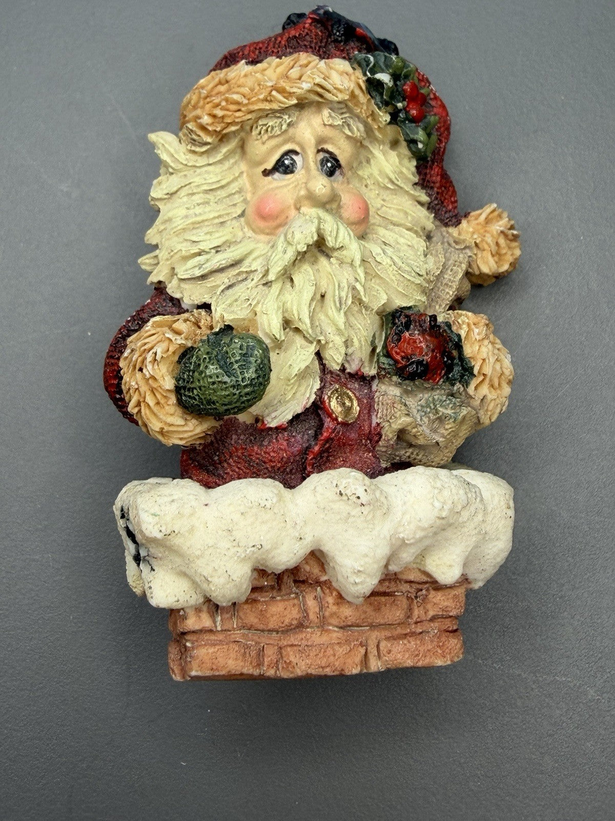 Vintage Boyds Bear Holiday Santa Christmas Pin Brooch Resin Retired 
