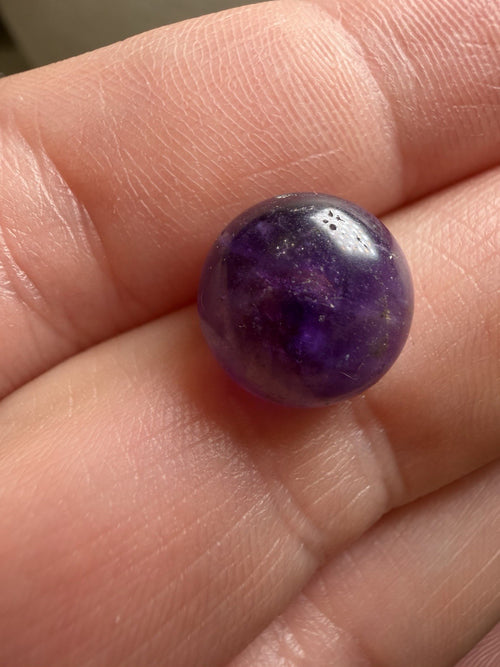 12mm Natural Deep- Purple Amethyst Flat Back Cabochon Gemstone