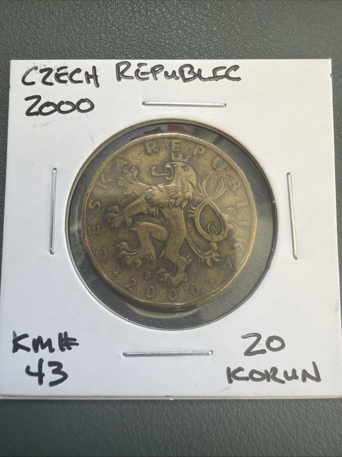2000 Czech Republic 20 Korun “ Year 2000” Brass Plated Steel Coin-26MM