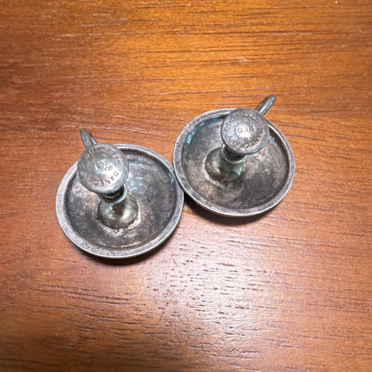 Vintage Danecraft Sterling Silver Screw Back Earrings Ornate Swirl Signed
