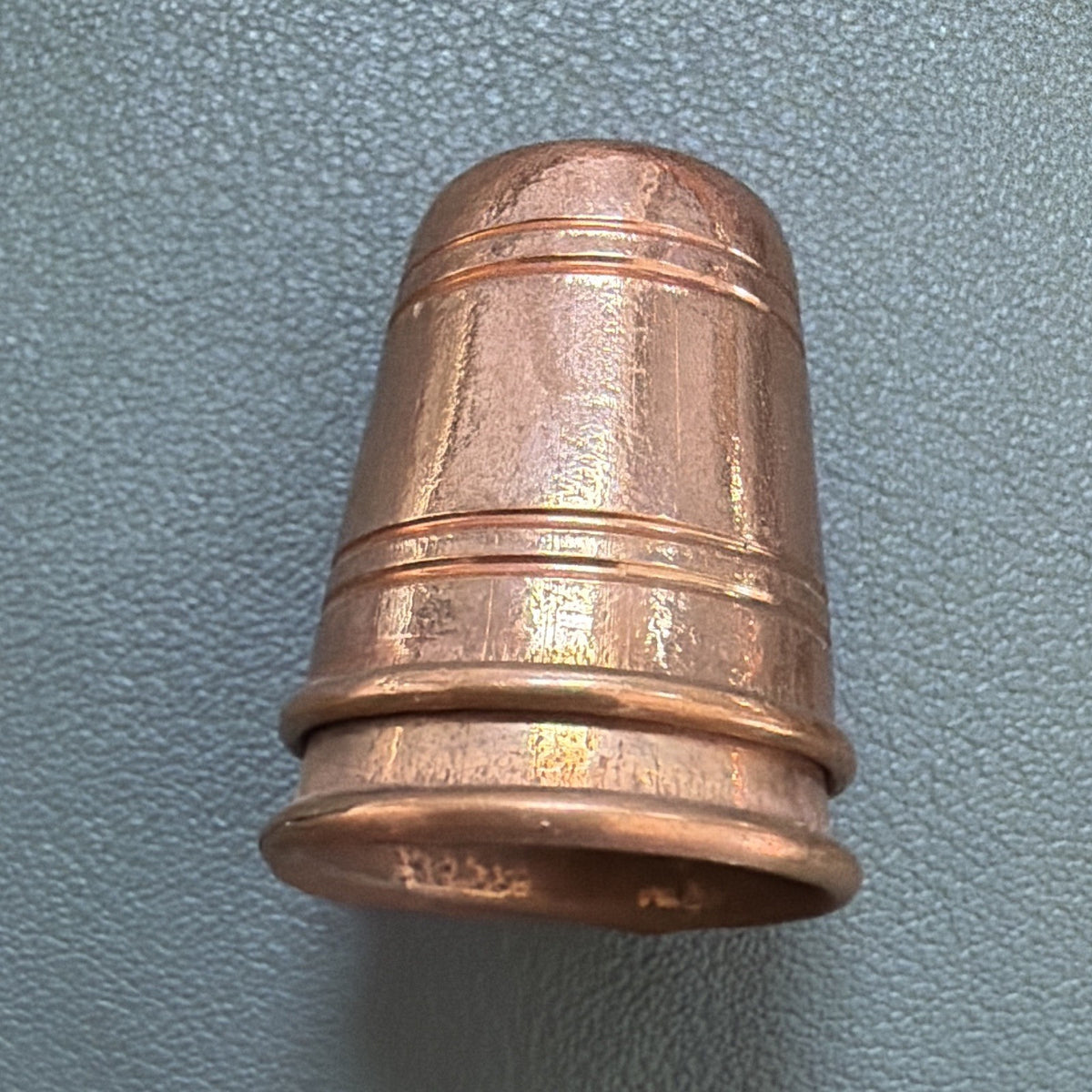 MSZ Pair of Copper Thimbles w/ Monogram Engraving Made in Italy Collectible