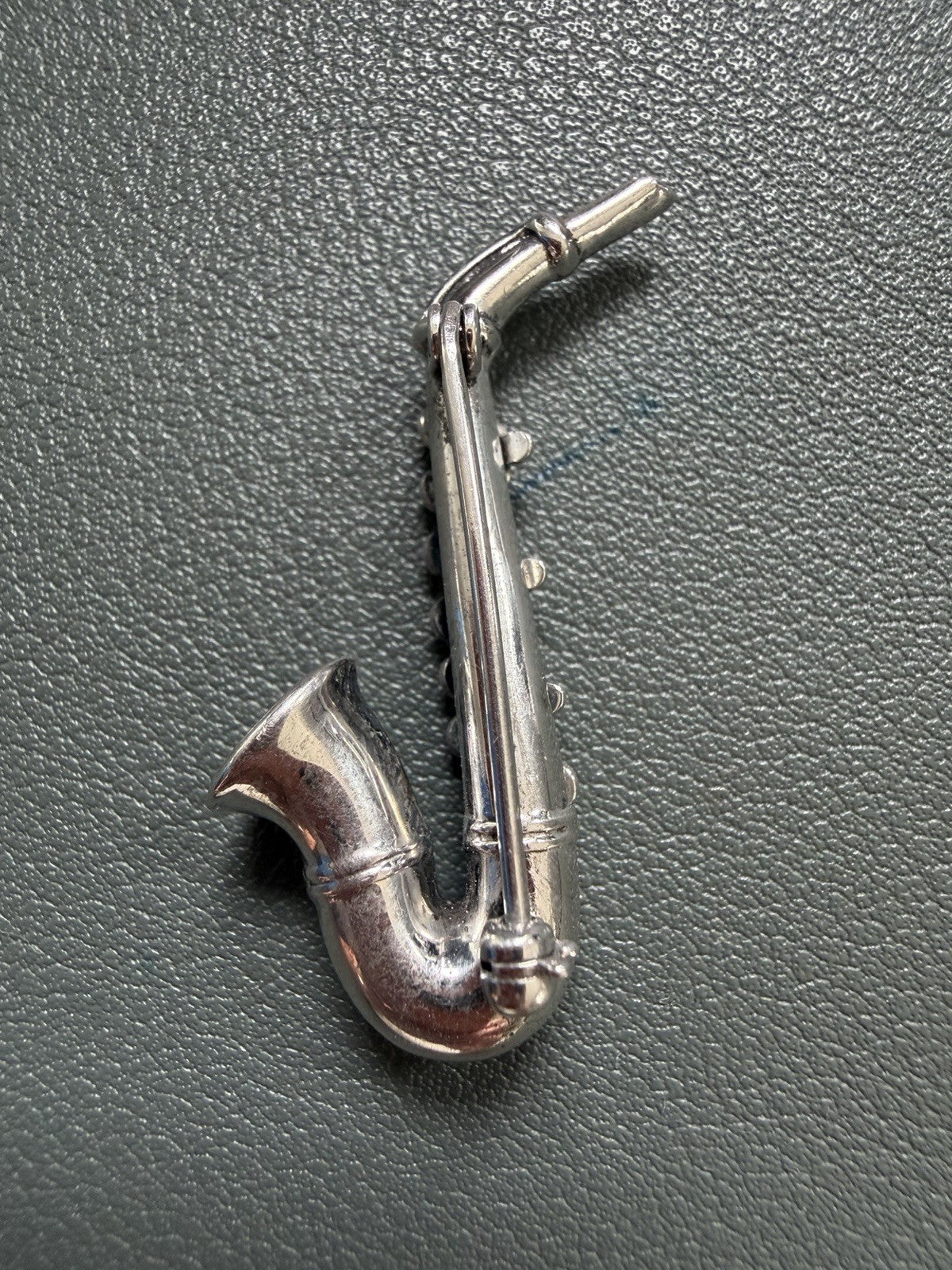 SAXOPHONE BLUES JAZZ 925 STERLING SILVER BIKER ROCKABILLY GOTHIC Brooch PENDANT