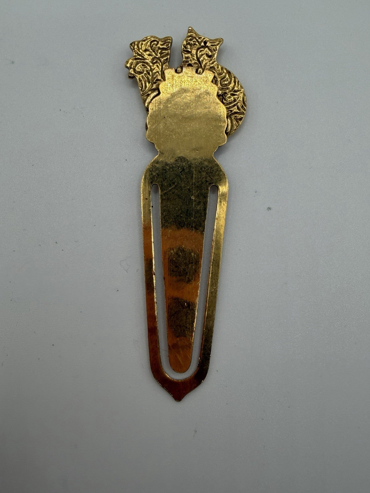 Vintage Ornate Gold Tone Two Cats Book Mark