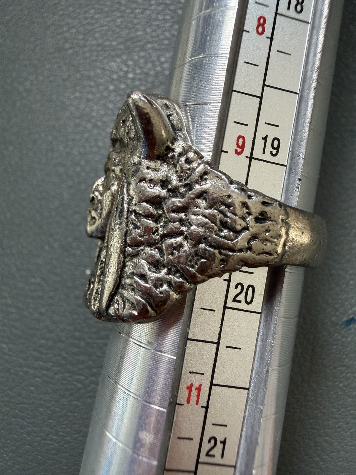 Vintage Native American Chief Biker ring by G&S Silver 9.75-10