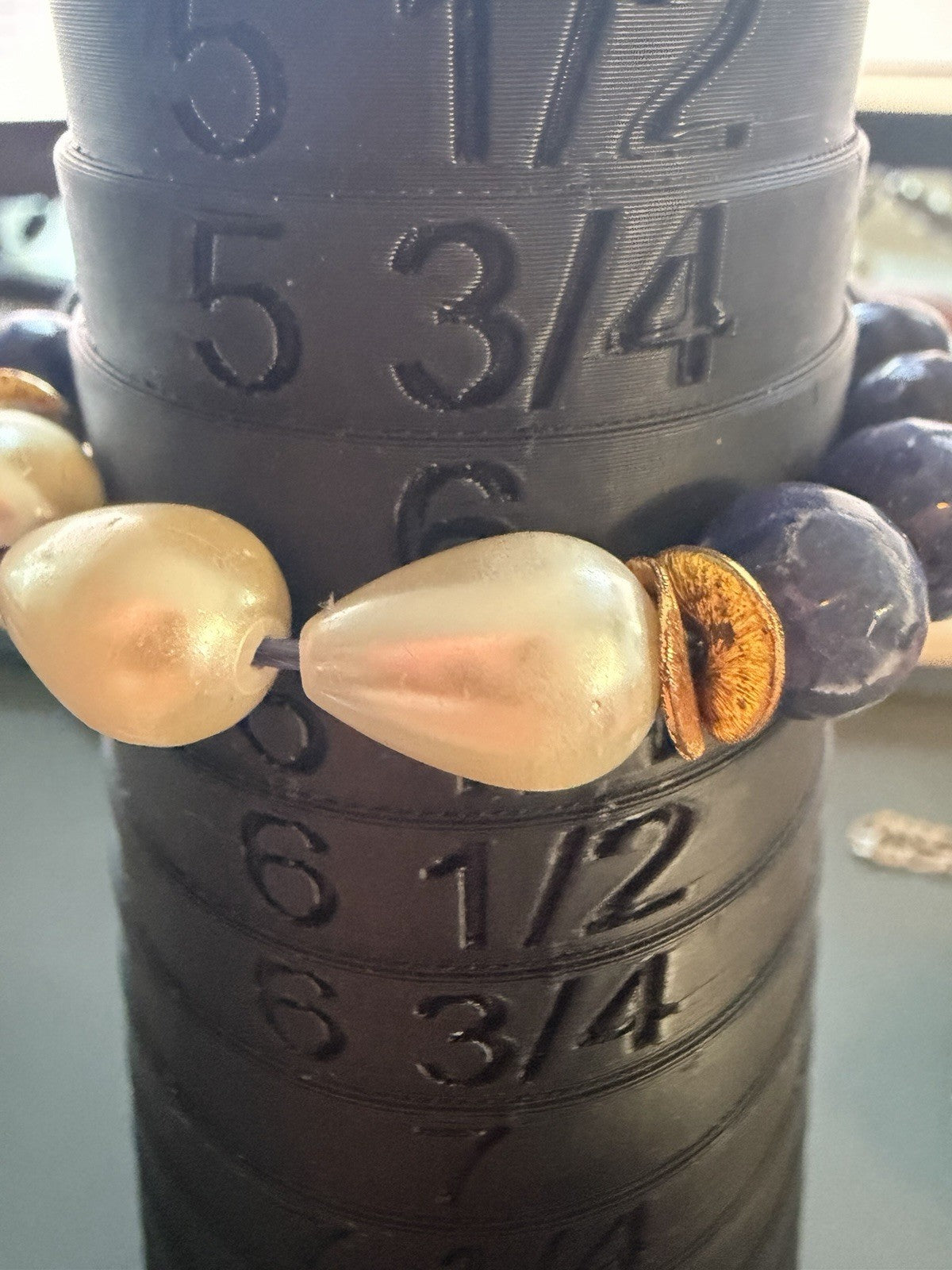Sodalite Bead &  Pearl Stretch Bracelet