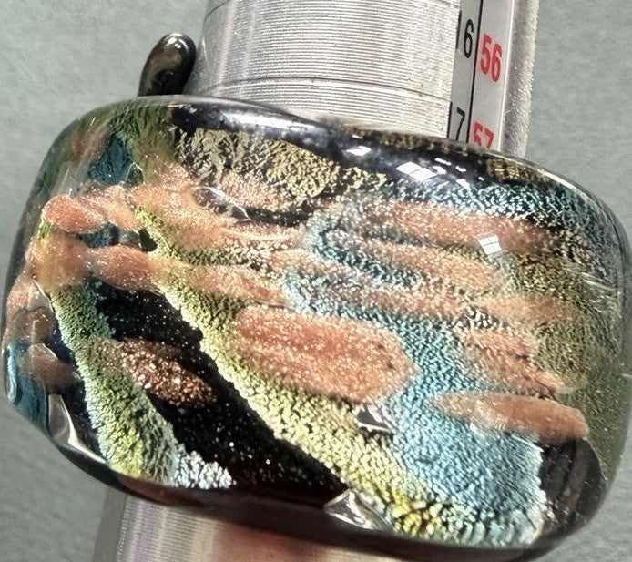 Handcrafted Art Glass Style Bypass Statement  Ring Size 8.5-9