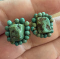 Vintage 14K Gold Filled Turquoise Screw Back Earrings Cluster Stud