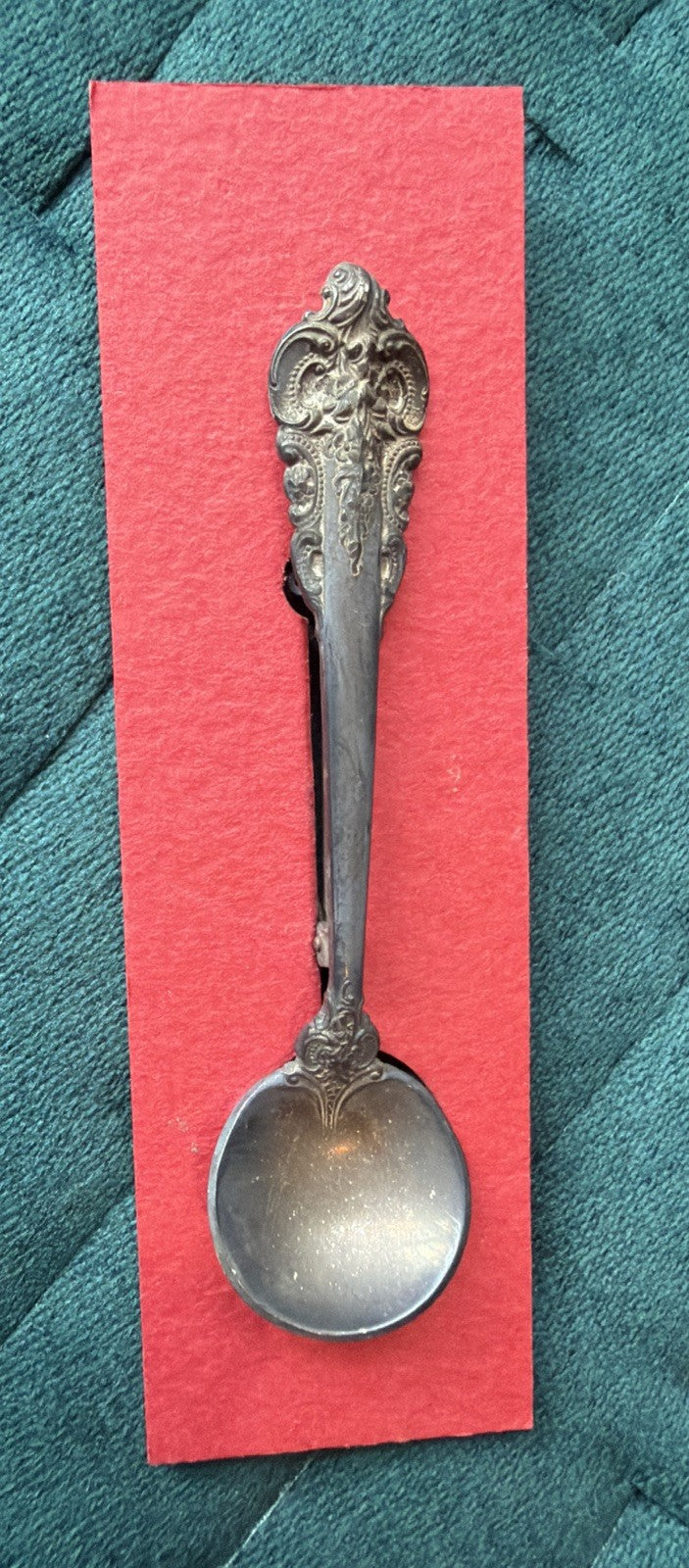 Sterling Silver 925 Vintage Spoon Brooch Pin Floral 5.5g Still In Box 2.2inch