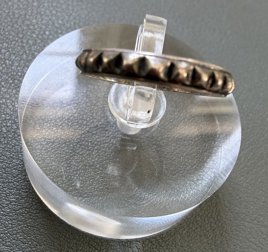 Southwest Native Style 925 Simple Studded Stackable Band Ring Size 5