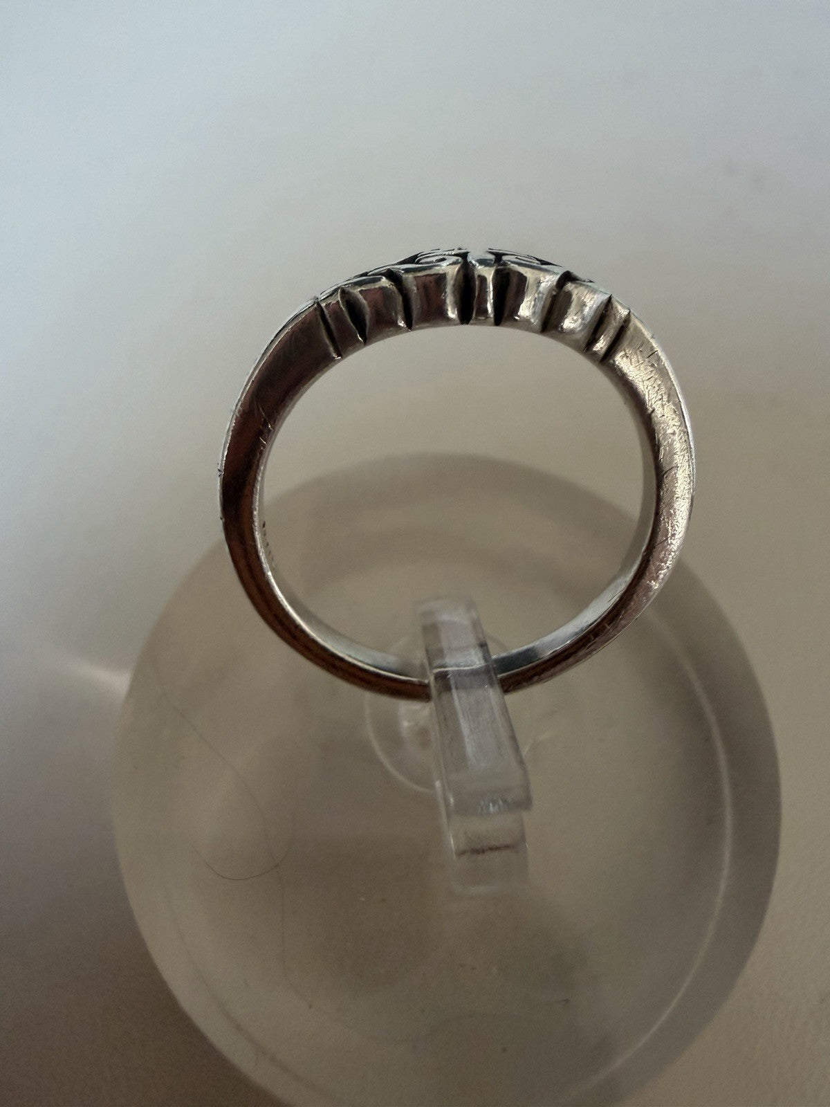 Signed 925 Sterling Silver Scrollwork cross Band Ring Sz 6.25