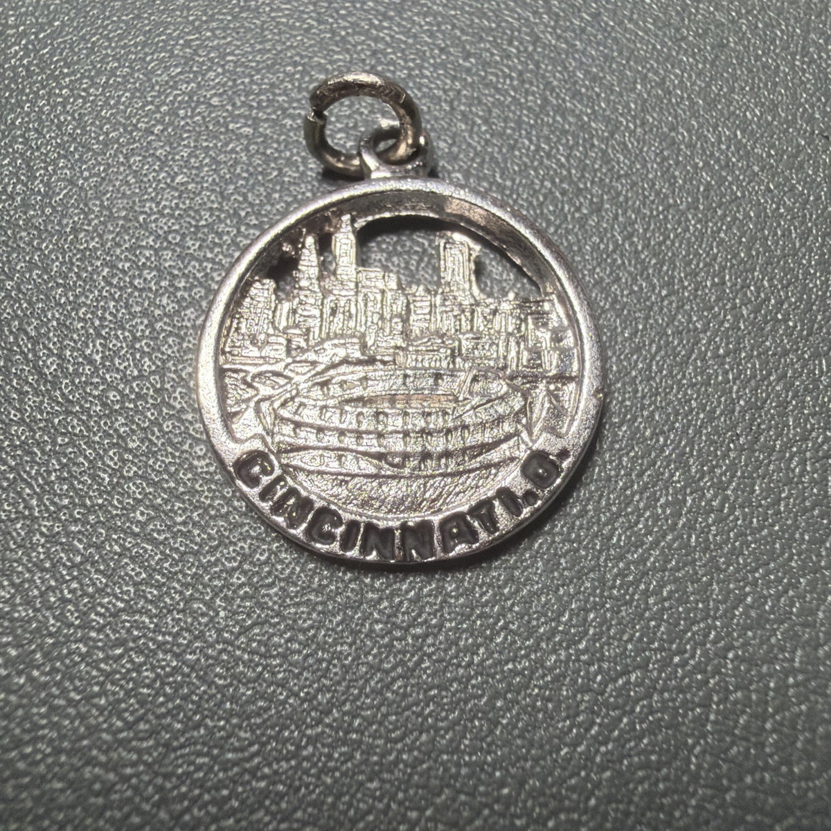 Vintage Kinney Cincinnati skyline Ohio Riverfront Stadium sterling charm
