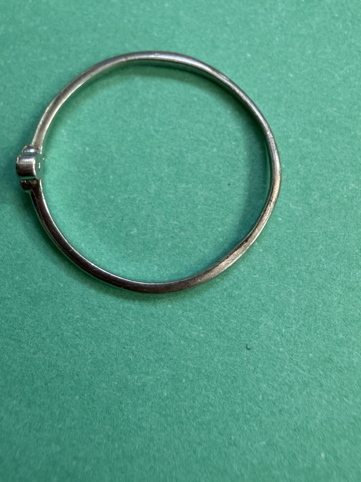 Sterling Silver 925 3 Stone Ring Perfect Stacker Size 8.5 CZ Stones Petite VTG