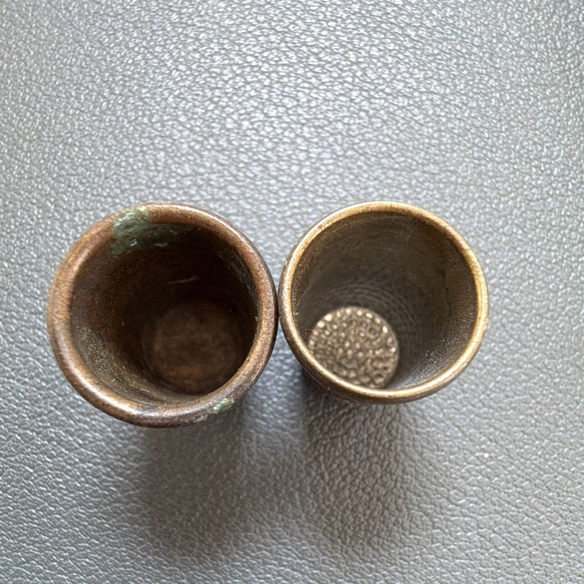Lot of 2 vintage Mini .6inch Sewing Thimbles collectible 