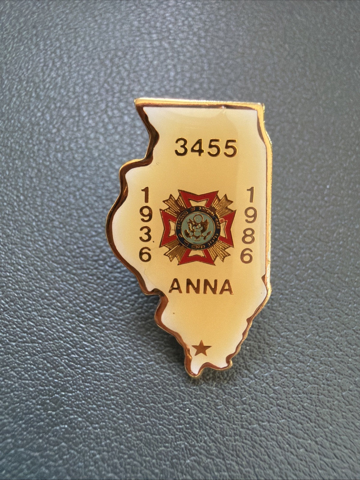 1938-1986 Anna Labeled VFW Illinois Pin Vintage Collectable (P6)