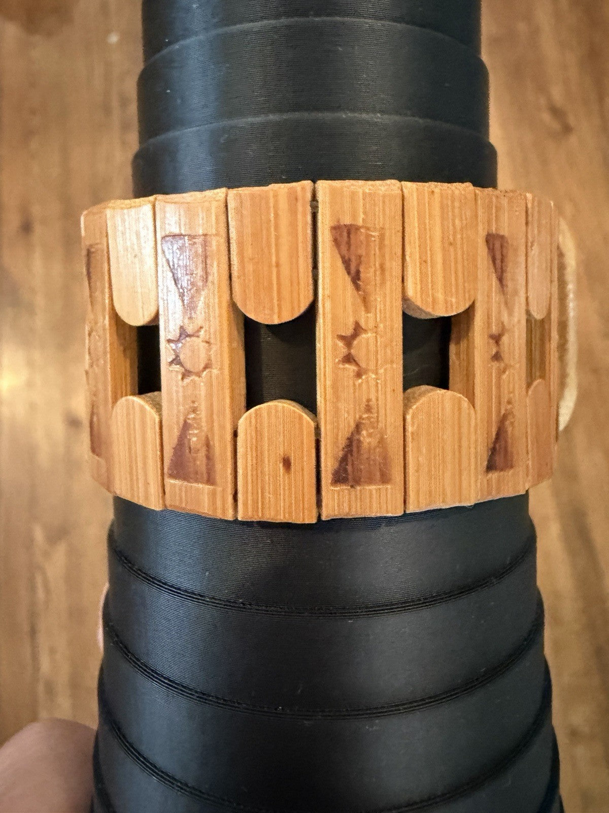 Wooden Handmade Bamboo (?) link Bracelet