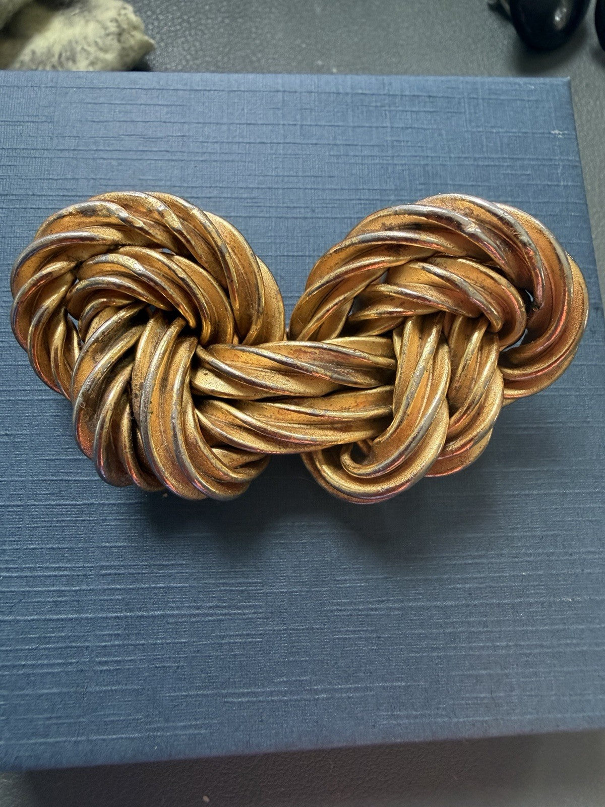 Vintage A. Goodman & Co NYC Heavy Knotted Gold Tone Detailed Brooch Pin