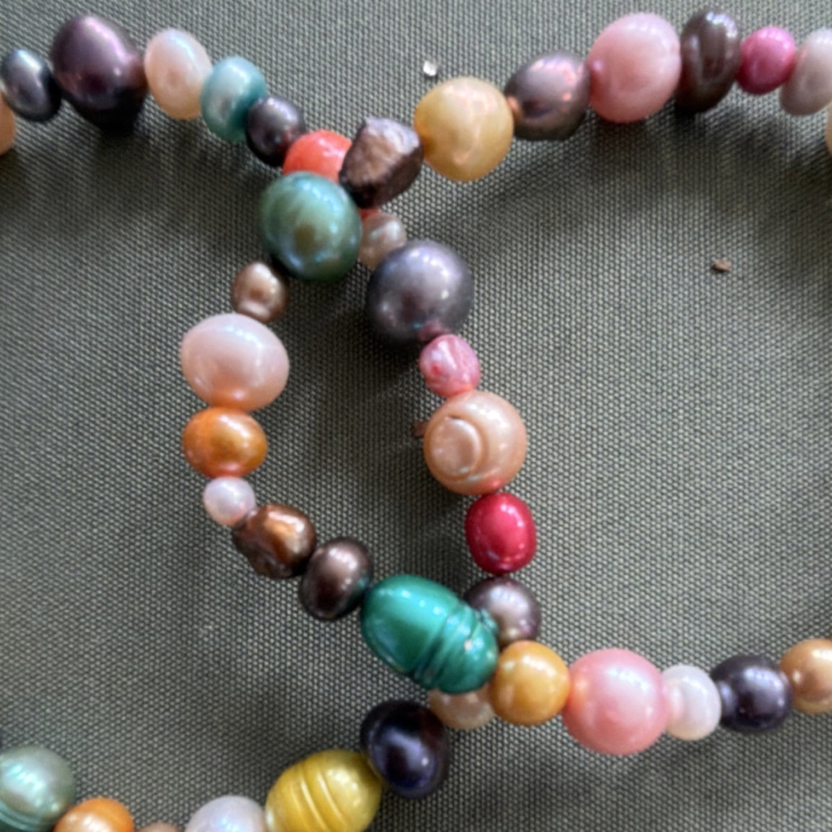 Multicolor Pearl Beaded Stretch Bracelet Set of two that will match everything!