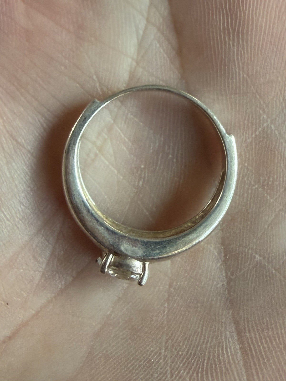 Stunning Engagement Style Sterling Silver 925 Unique Band Ring Size 8