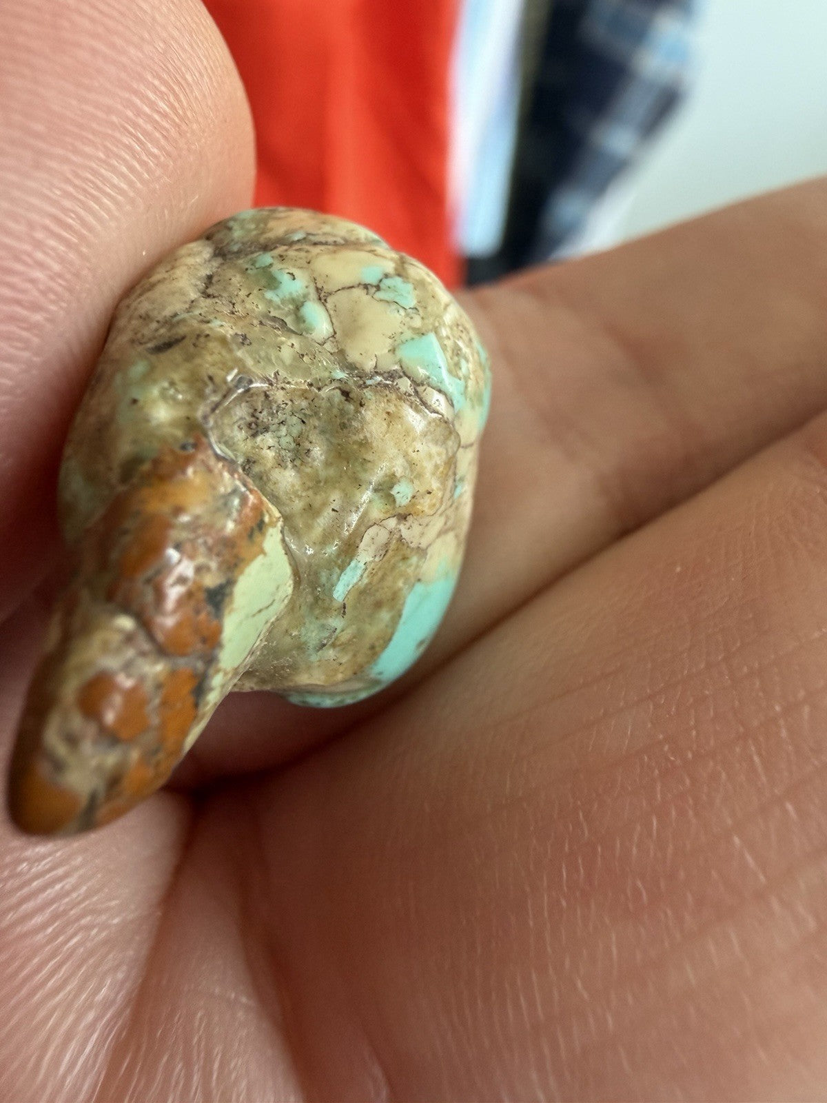Natural Turquoise Nugget Polished Freeform Specimen 4.2g Blue Green Matrix