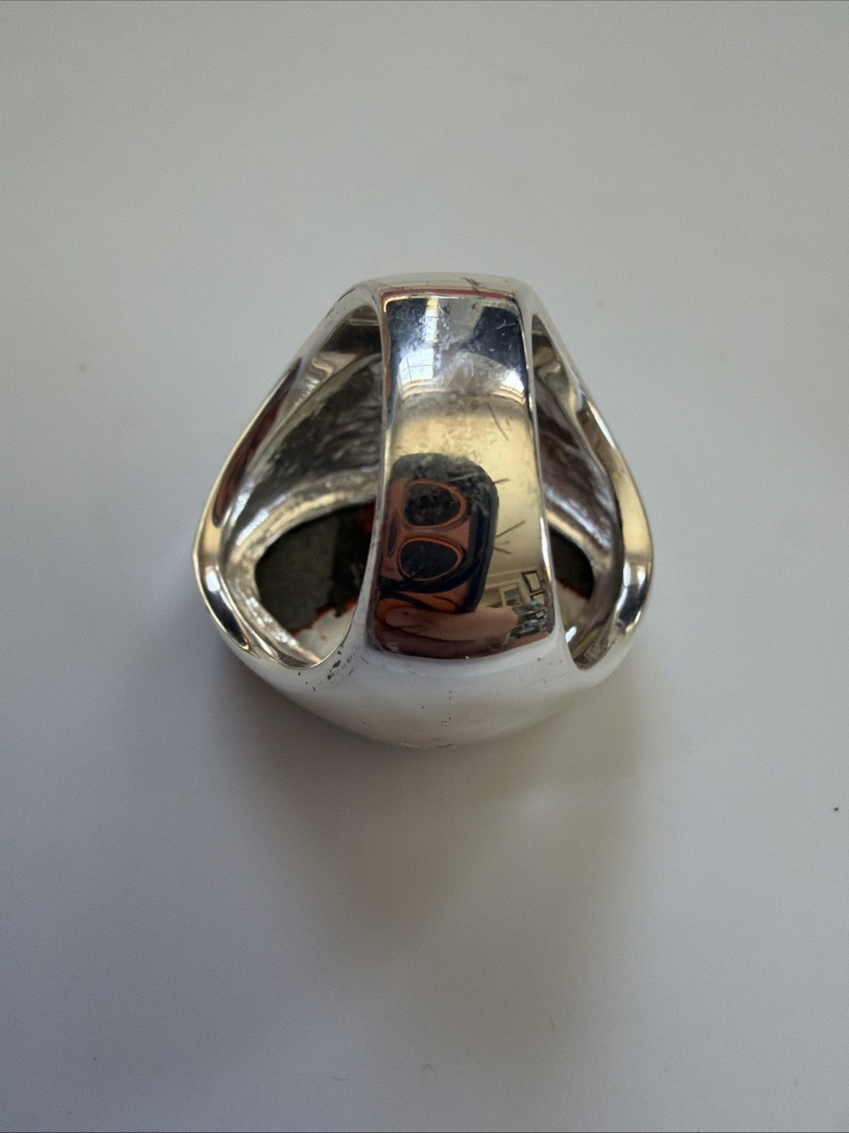 Large Christine Darren Silver tone Freeform Gold Color Drusy Quartz Ring. Sz8.75